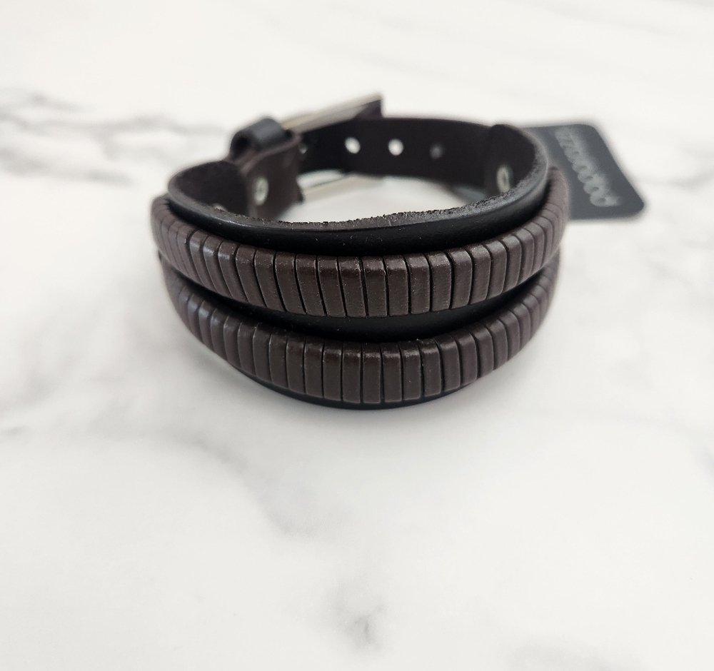 Paparazzi Unisex Adjustable Brown & Black Pu Leather Bracelet - Picture 8 of 14